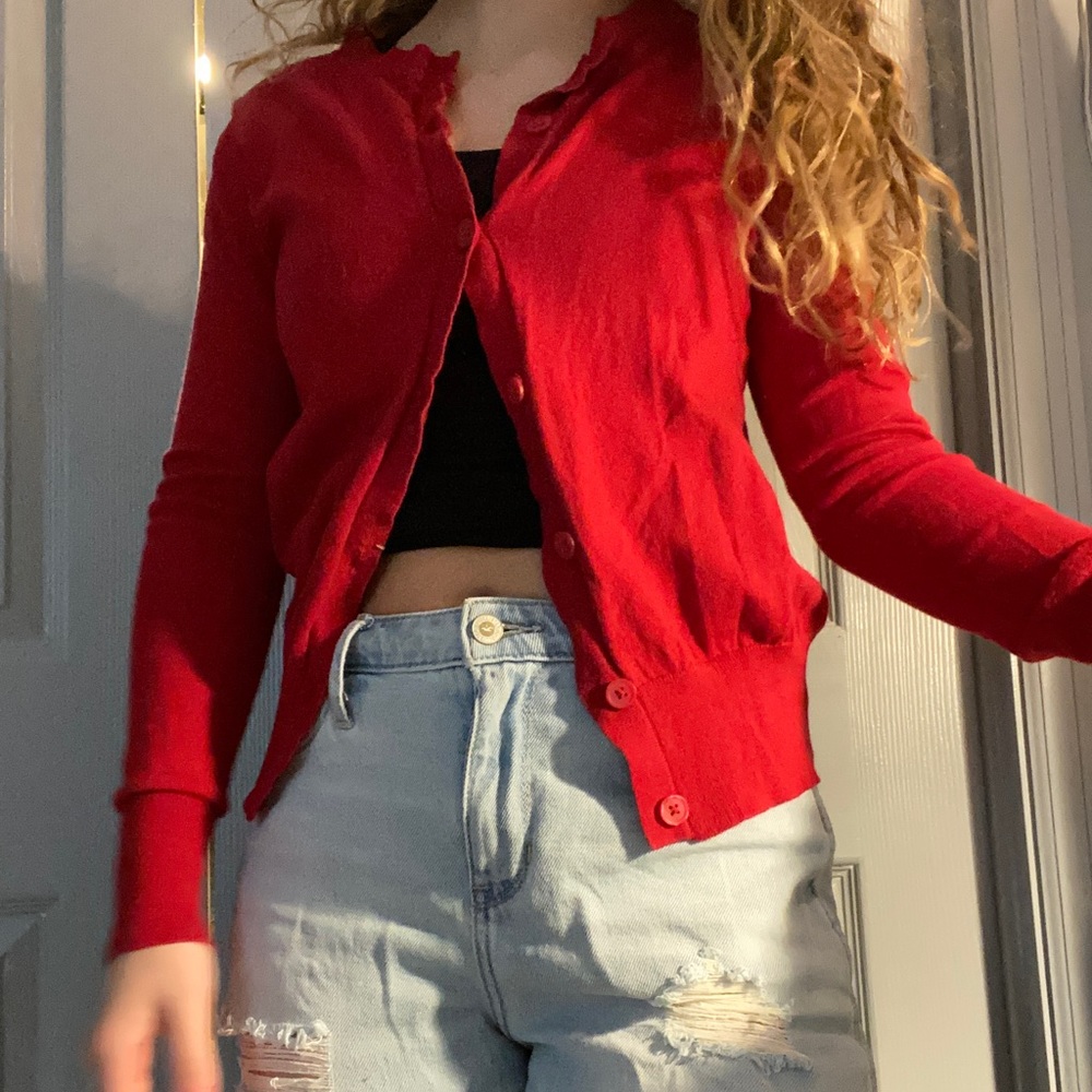 Red Cardigan - Picture 3 of 4